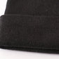 Black ribbed basic knit beanie hat