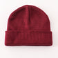 Burgundy ribbed basic knit beanie hat