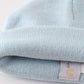 Blue ribbed basic knit beanie hat