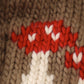 Brown pompom mushroom cable beanie hat