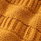 Mustard pompom cable beanie hat