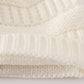 Ivory pompom cable beanie hat