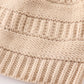 Beige pompom cable beanie hat
