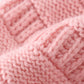 Pink pompom cable beanie hat