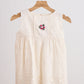 White hand embroidery lace dress