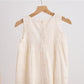 White hand embroidery lace dress