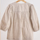 Gray floral embroidery linen girl dress