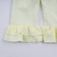 Mustard character hand smocked ruffle pants set
