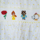 Mustard character hand smocked ruffle bubble