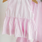 Pink princess hand smocked plaid ruffle pants set