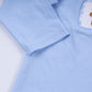 Blue gingerbread hand smocked gingham pants set