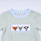 Sage cow hand smocked bubble
