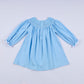 Blue nativity hand smocked dress