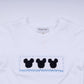 Blue character hand smocked gingham shorts set