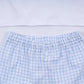 Blue character hand smocked gingham shorts set