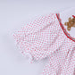 Red gingerbread hand smocked ruffle pants set