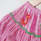 Pink joy hand smocked girl gingham romper