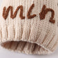 Hand embroidered pom pom beanie hat mommy&me