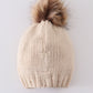 Hand embroidered pom pom beanie hat mommy&me