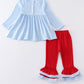 Santa milk cookies applique girl set