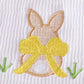 Floral print bunny embroidery smocked girl dress