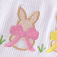 Floral print bunny embroidery smocked girl set