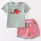 Green Farm French Knot Shorts Set