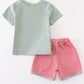 Green Farm French Knot Shorts Set