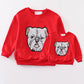 Red georgia bulldog sequin sweatshirt mom & me