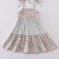 Sage pastel floral harmony mom&me gingham dress