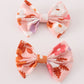 Pumpkin floral print 2pc hair bow