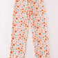 Orange pumpkin print mom ruffle pants