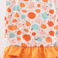 Orange pumpkin print mom ruffle pants