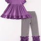 Halloween pumpkin ghost applique girl set