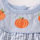 Blue woven check pumpkin embroidery girl bubble