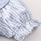 Blue woven check pumpkin embroidery girl bubble