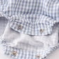 Blue woven check pumpkin embroidery girl bubble