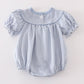 Blue woven check pumpkin embroidery girl bubble