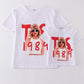 White music fan print mom&me top