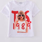 White music fan print mom&me top