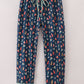 Navy nativity print mom pajamas pants