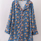 Navy gingerbread print mom gown