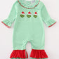 Green stripe christmas grinch girl romper
