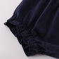 Navy plaid nativity embroidery girl bloomers set