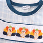 Teal thanksgiving turkey french knot plaid boy set