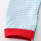 Blue stripe santa claus embroider boy romper