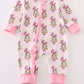 Pink stripe cindy lou who print  Zipper girl romepr