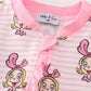Pink stripe cindy lou who print  Zipper girl romepr