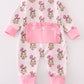 Pink stripe cindy lou who print  Zipper girl romepr