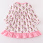 Pink stripe cindy lou who print girl dress